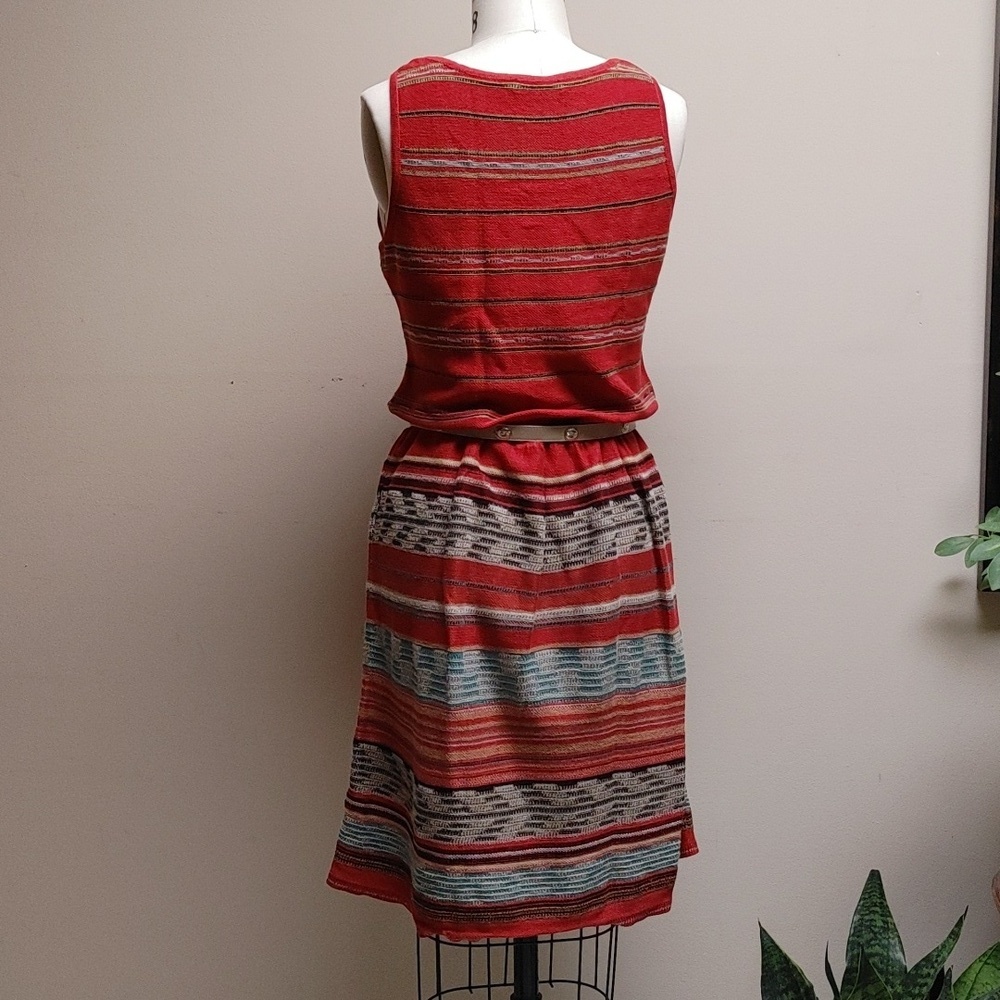 Peruvian Connection Cotton Knit Sleeveless Dress in Rust - Picture 5 of 16